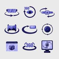 Set of 360 Technology Icons vector