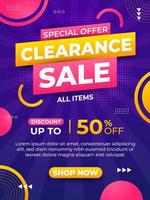 Poster Template of Clearance Sale vector