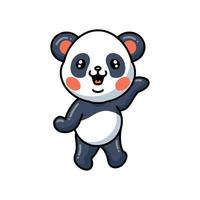 Cute little panda cartoon posing vector