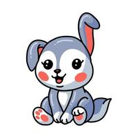 Cute little rabbit cartoon sitting vector