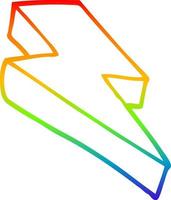 rainbow gradient line drawing cartoon thunder bolt vector