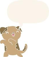 cute cartoon puppy and speech bubble in retro style vector