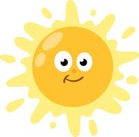 Hand-drawn sun. Element of summer vector