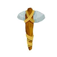 Stone hammer. Primitive man weapon vector