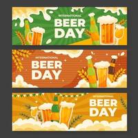 plantilla de banners del día de la cerveza vector