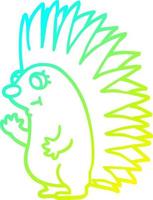 cold gradient line drawing cartoon spiky hedgehog vector