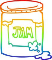 rainbow gradient line drawing cartoon jam pot vector