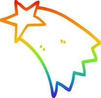 rainbow gradient line drawing cartoon shooting star vector