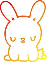 warm gradient line drawing cute cartoon rabbit vector