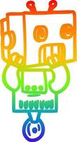 rainbow gradient line drawing cartoon robot vector