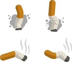 colilla de cigarrillo. mal hábito nocivo de fumar vector