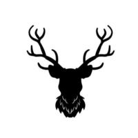 Head of deer. Black silhouette of stag. vector