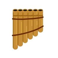 Pan flute. Bamboo pipe. vector