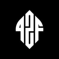 QZF circle letter logo design with circle and ellipse shape. QZF ellipse letters with typographic style. The three initials form a circle logo. QZF Circle Emblem Abstract Monogram Letter Mark Vector. vector
