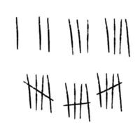 Tally marks. Prison sticks lines counter vector