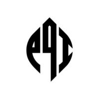 PQI circle letter logo design with circle and ellipse shape. PQI ellipse letters with typographic style. The three initials form a circle logo. PQI Circle Emblem Abstract Monogram Letter Mark Vector. vector
