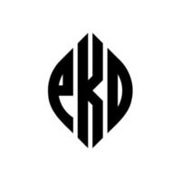 diseño de logotipo de letra de círculo pko con forma de círculo y elipse. pko letras elipses con estilo tipográfico. las tres iniciales forman un logo circular. vector de marca de letra de monograma abstracto del emblema del círculo pko.