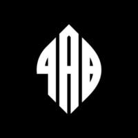 QAB circle letter logo design with circle and ellipse shape. QAB ellipse letters with typographic style. The three initials form a circle logo. QAB Circle Emblem Abstract Monogram Letter Mark Vector. vector