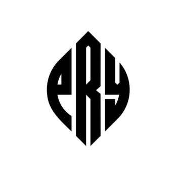 PRY circle letter logo design with circle and ellipse shape. PRY ellipse letters with typographic style. The three initials form a circle logo. PRY Circle Emblem Abstract Monogram Letter Mark Vector. vector