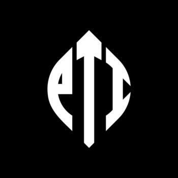 PTI circle letter logo design with circle and ellipse shape. PTI ellipse letters with typographic style. The three initials form a circle logo. PTI Circle Emblem Abstract Monogram Letter Mark Vector. vector