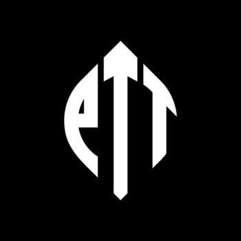 PTT circle letter logo design with circle and ellipse shape. PTT ellipse letters with typographic style. The three initials form a circle logo. PTT Circle Emblem Abstract Monogram Letter Mark Vector. vector
