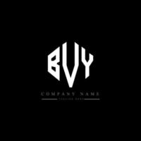 diseño de logotipo de letra bvy con forma de polígono. diseño de logotipo en forma de cubo y polígono bvy. bvy hexágono vector logo plantilla colores blanco y negro. monograma bvy, logotipo comercial e inmobiliario.