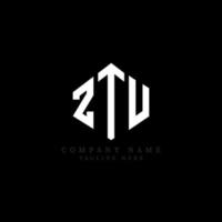 ZTU letter logo design with polygon shape. ZTU polygon and cube shape logo design. ZTU hexagon vector logo template white and black colors. ZTU monogram, business and real estate logo.