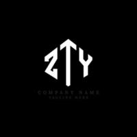 ZTY letter logo design with polygon shape. ZTY polygon and cube shape logo design. ZTY hexagon vector logo template white and black colors. ZTY monogram, business and real estate logo.