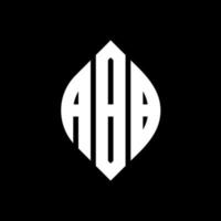 diseño de logotipo de letra de círculo abb con forma de círculo y elipse. abb letras elipses con estilo tipográfico. las tres iniciales forman un logo circular. vector de marca de letra de monograma abstracto del emblema del círculo abb.
