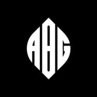 ABG circle letter logo design with circle and ellipse shape. ABG ellipse letters with typographic style. The three initials form a circle logo. ABG Circle Emblem Abstract Monogram Letter Mark Vector. vector
