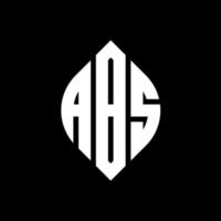 ABS circle letter logo design with circle and ellipse shape. ABS ellipse letters with typographic style. The three initials form a circle logo. ABS Circle Emblem Abstract Monogram Letter Mark Vector. vector