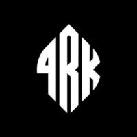 QRK circle letter logo design with circle and ellipse shape. QRK ellipse letters with typographic style. The three initials form a circle logo. QRK Circle Emblem Abstract Monogram Letter Mark Vector. vector