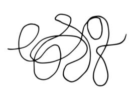 Hand drawn doodle abstract tangled scribble. Vector random chaotic lines.