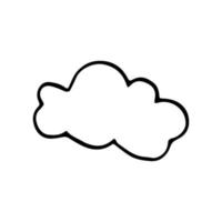 Hand drawn doodle cloud. Vector clip art. Outline.