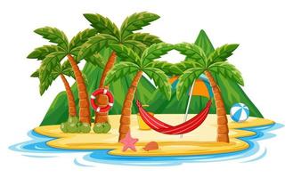 Summer Beach Scene Isolated On White Background vector