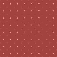 A simple seamless minimalistic pattern with red hearts on a dark burgundy background. Perfect for Valentine's day packaging and wrapping paper design. Vector illustration.