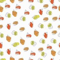 pattern of contour leaves with colored spots vector