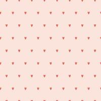 A simple seamless minimalistic pattern with red hearts on a neutral beige background. Perfect for textiles and for Valentine's day wrapping paper design. Vector illustration.