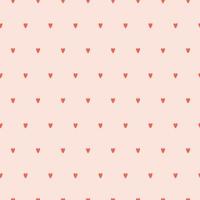 A simple seamless minimalistic pattern with red hearts on a neutral beige background. Perfect for textiles and for Valentine's day wrapping paper design. Vector illustration.