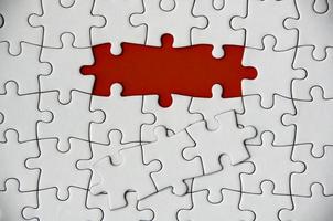 Top view of missing jigsaw puzzle. Conceptual photo