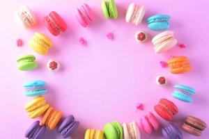 Colorful macarons or macaroons dessert sweet beautiful to eat photo