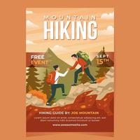 Autumn Hiking Poster Template vector