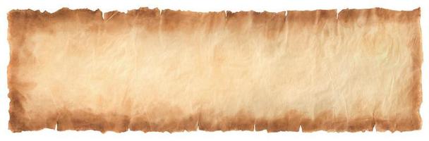 old parchment paper sheet vintage aged or texture isolated on white background photo