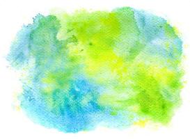 Watercolor paint brush strokes from a hand drawn isolated on white background photo