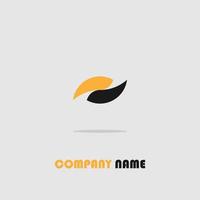 diseño de icono de logotipo simple y elegante forma de papel plegable color negro naranja, forma de pájaro de moda vector de lujo eps 10