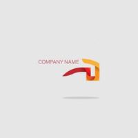 logo icon design letter P trendy 3d folding paper shape luxury simple orange color elegant, vector eps 10