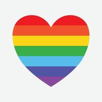 icono de forma de corazón de arco iris sobre fondo blanco. vector