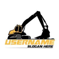 excavators logo icon design vector