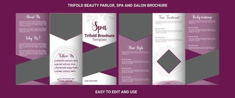 último folleto tríptico premium para spa, salón y salón de belleza vector