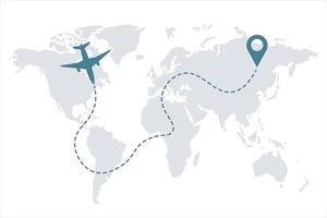 Airplane line path vector icons of air plane flight routes with start points and dash line traces. Aircraft clip art icon with route path track.